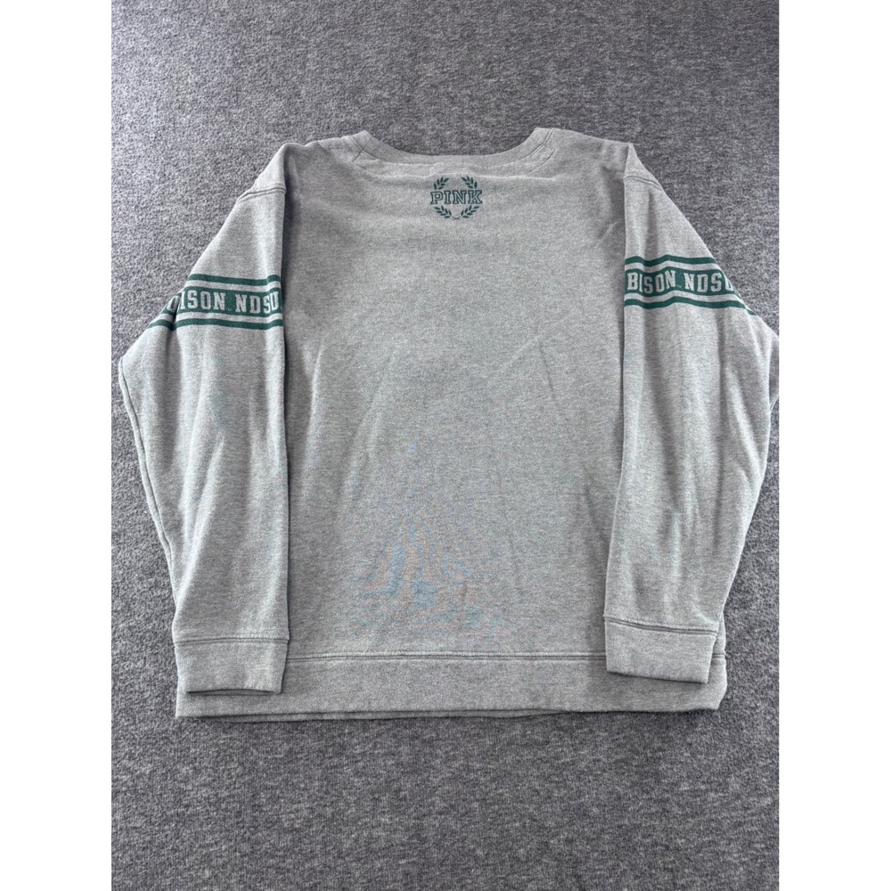 Pink VS NDSU Bison Sequin Sweatshirt Gray Large North Dakota State - Picture 8 of 8
